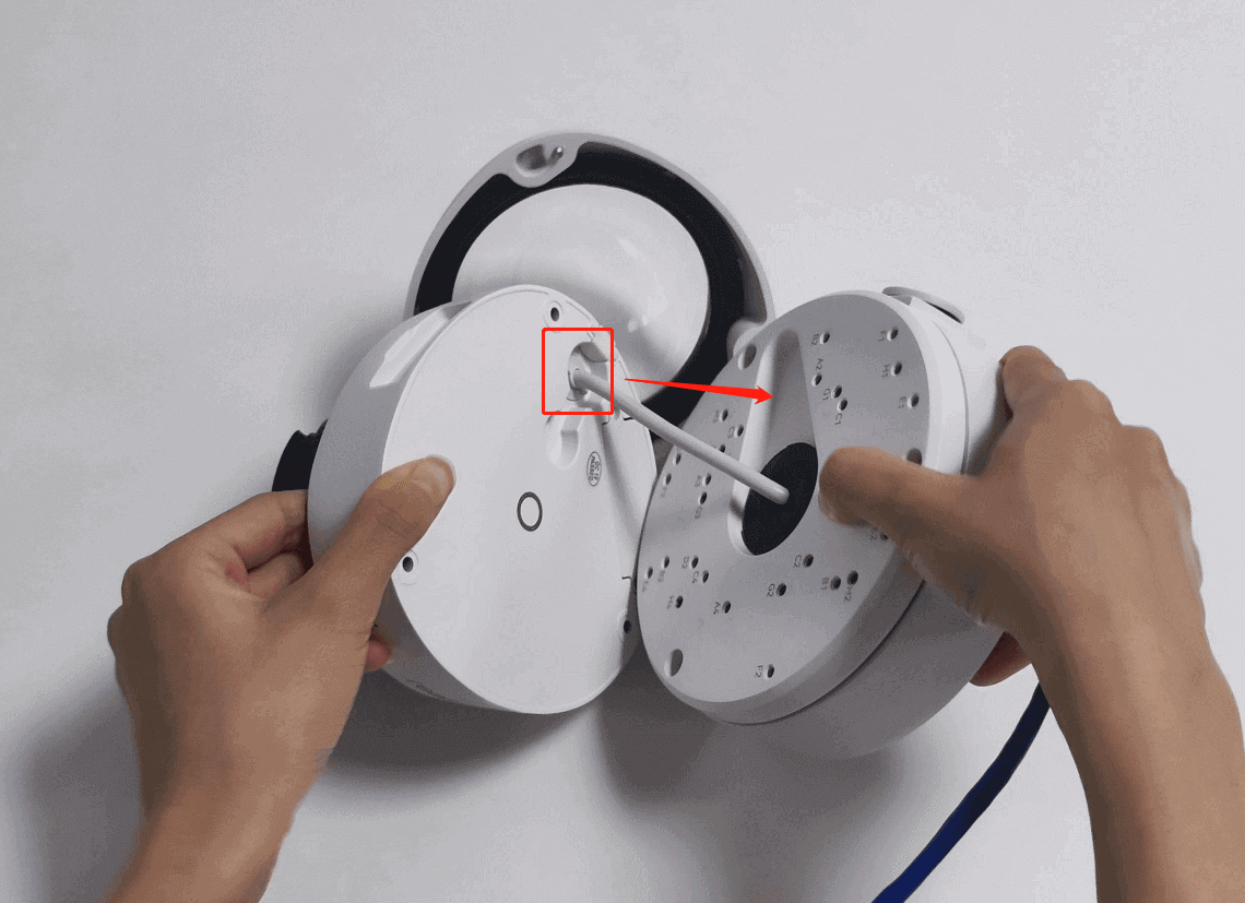 secure the camera to corresponding mounting hole