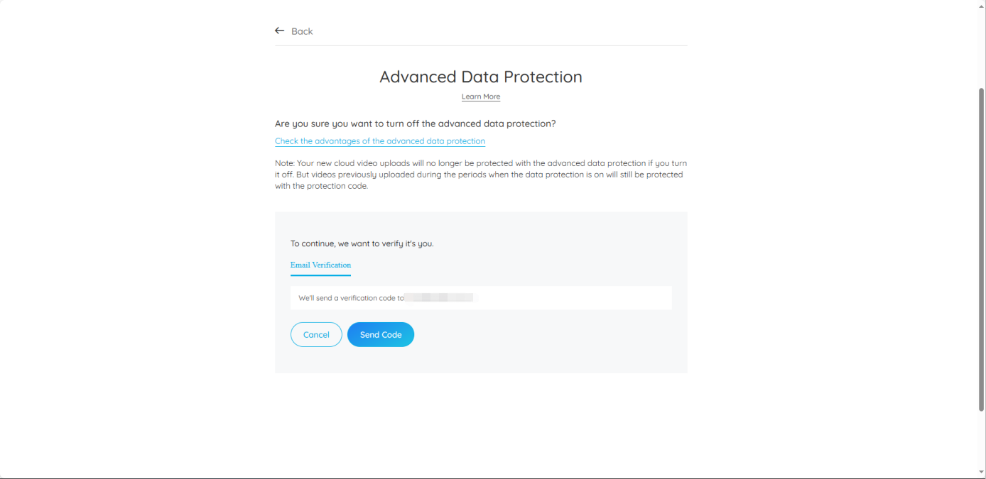 disable advanced data protection