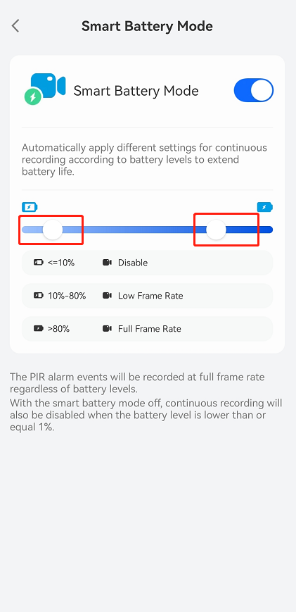 adjust smart battery mode