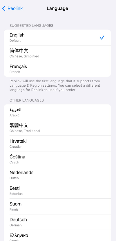 select a language