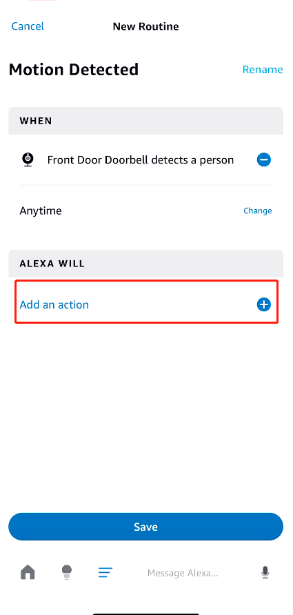 add an action