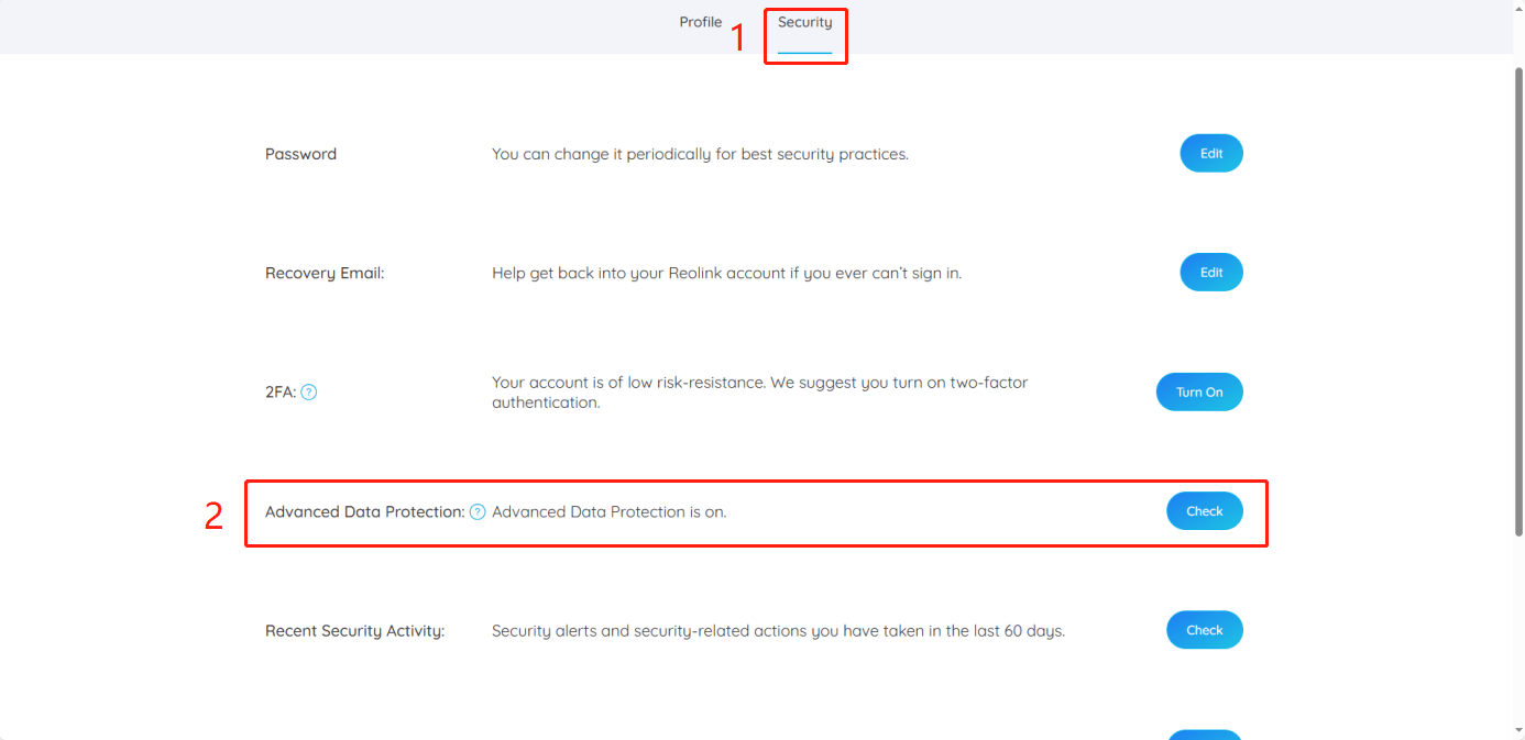 check advanced data protection
