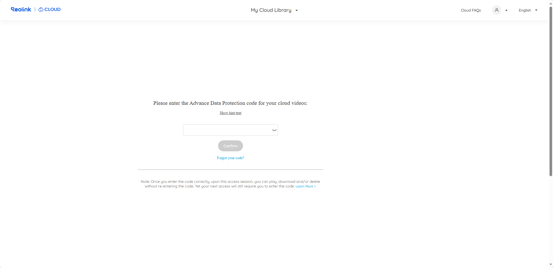 enter code web