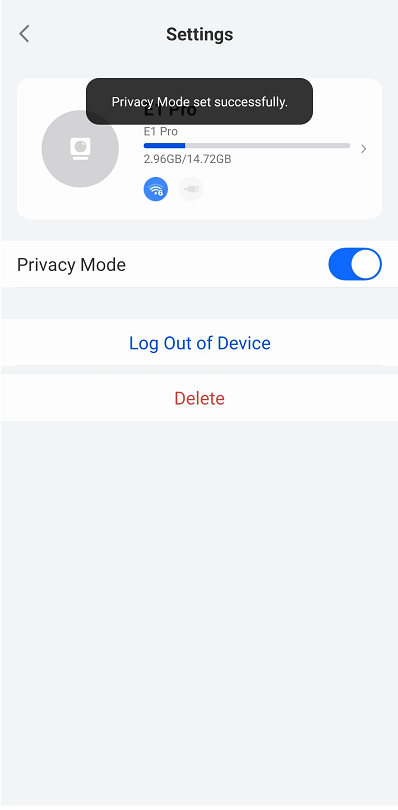 privacy mode setup successfully