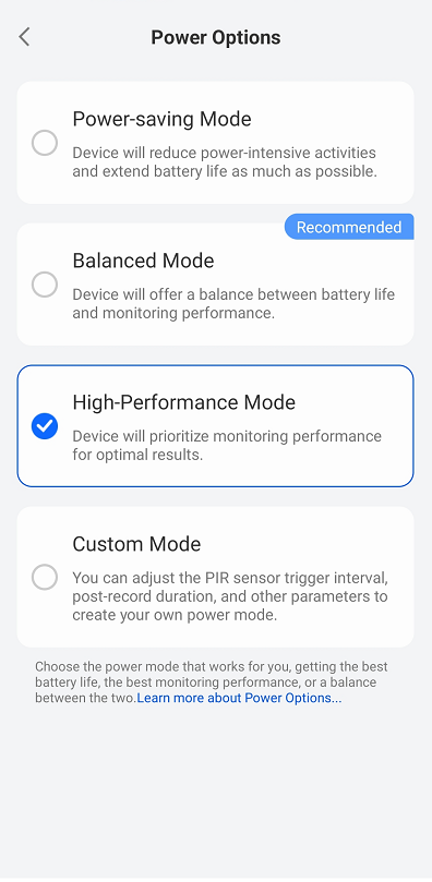 power mode