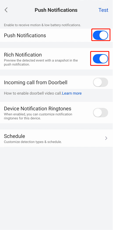 enable rich notification