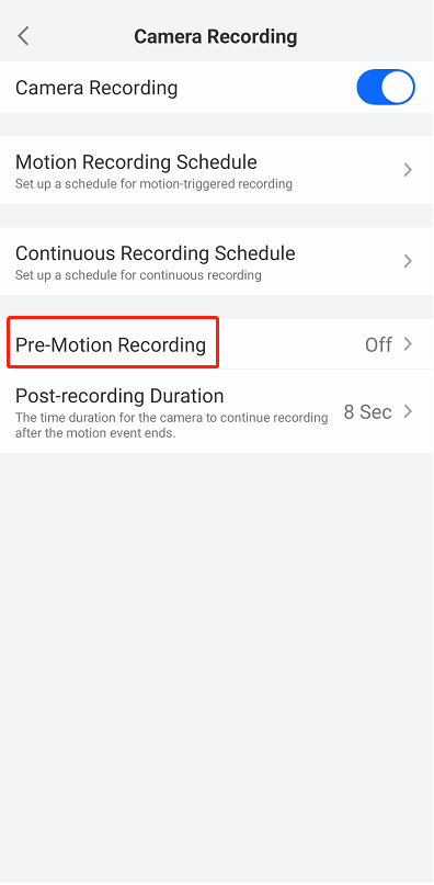 pre-motion record