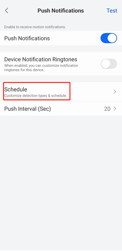 push schedule
