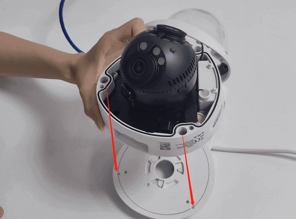 align the screw holes