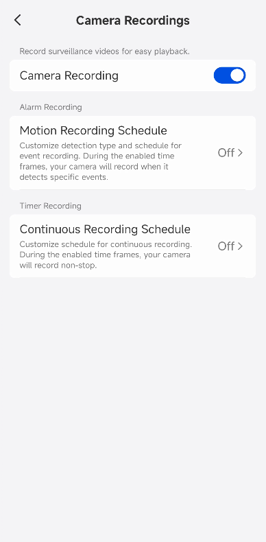 altas motion recording option