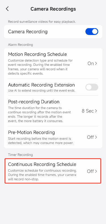 altas continuous recording