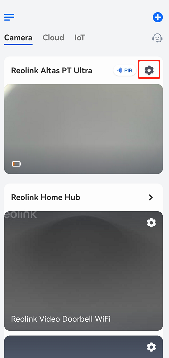 tap the setting button