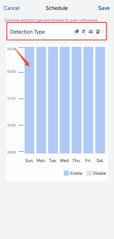 set up push schedule