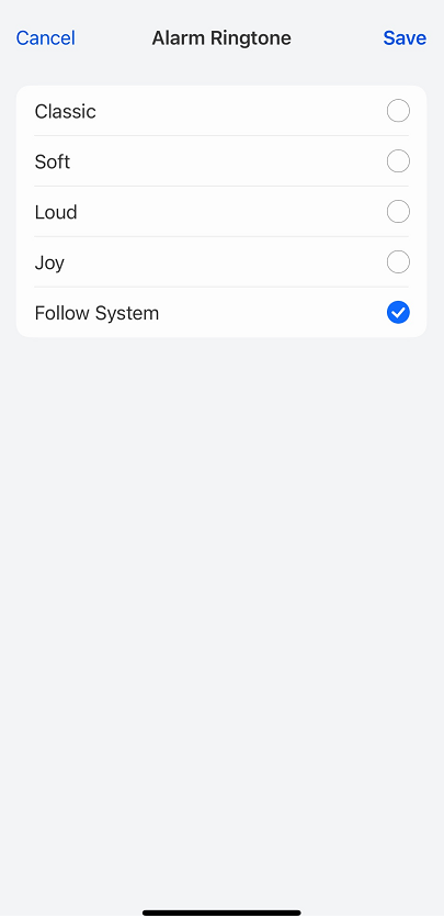 iOS alarm ringtone