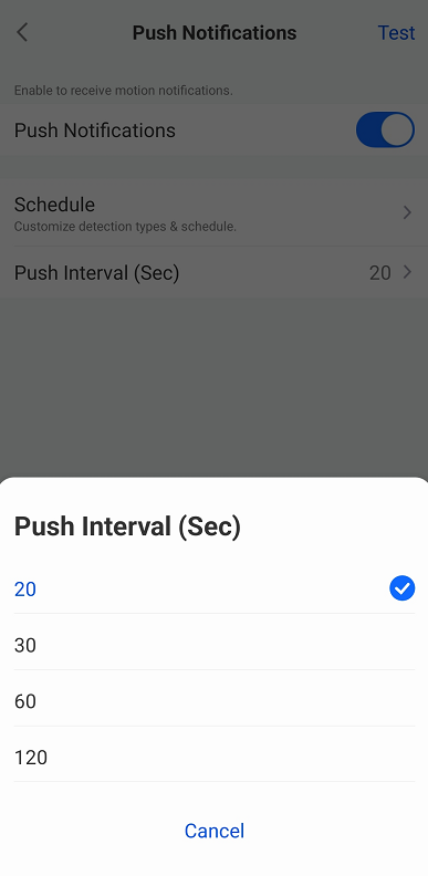 select the interval