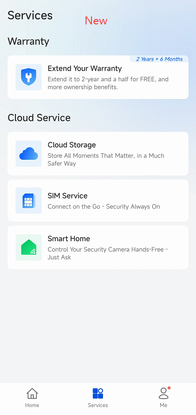 New Services section