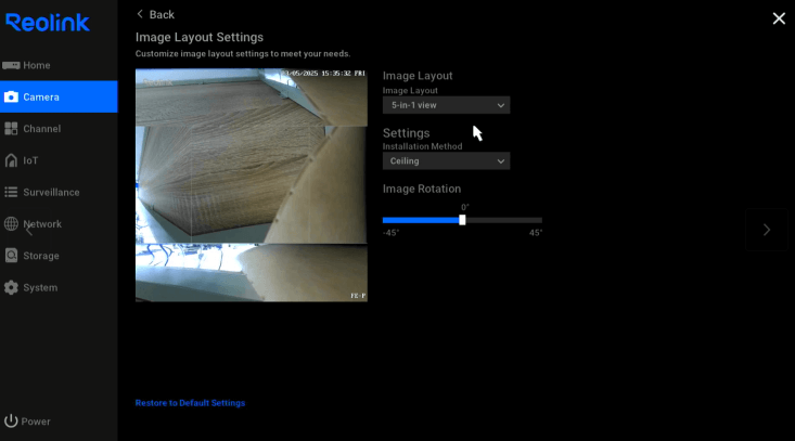 image layout settings