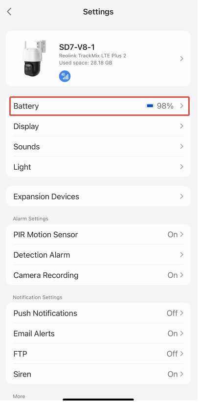 battery section