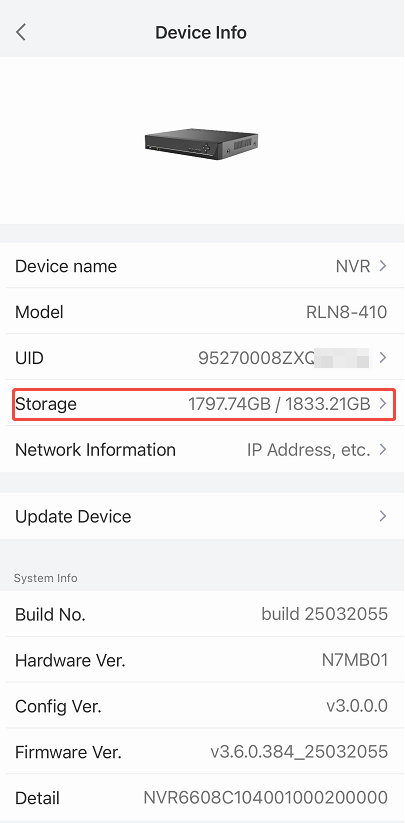NVR storage option