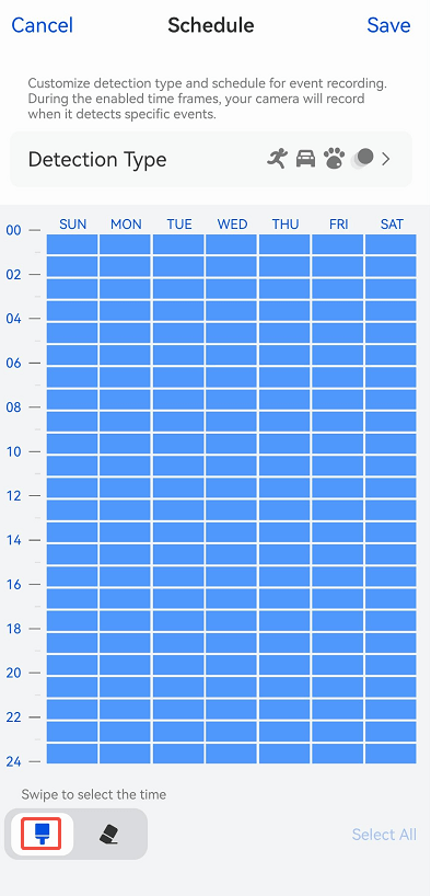 swipe to select