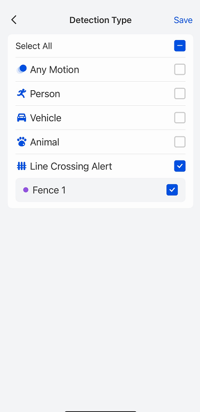 line crossing option