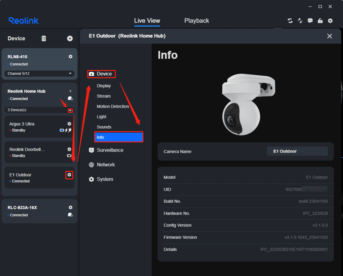 system info hub with camera