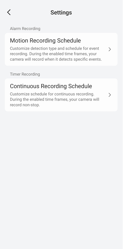 motion and continuous recording
