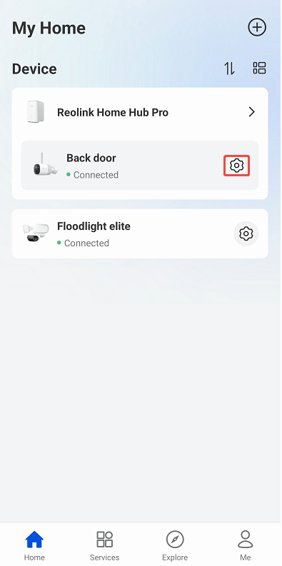 hub camera's settings