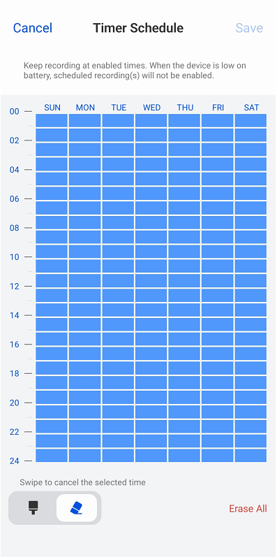 battery camera timer schedule