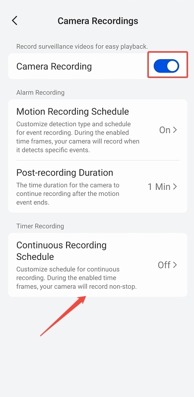 continuous recording