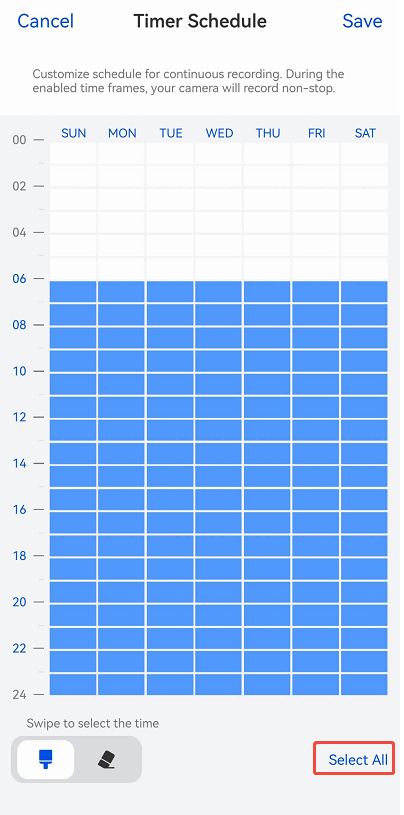 select all（timer schedule）