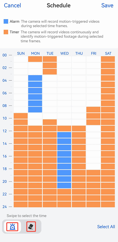 schedule page（old NVR）