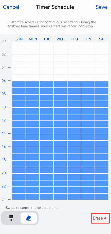 erase all（timer schedule）