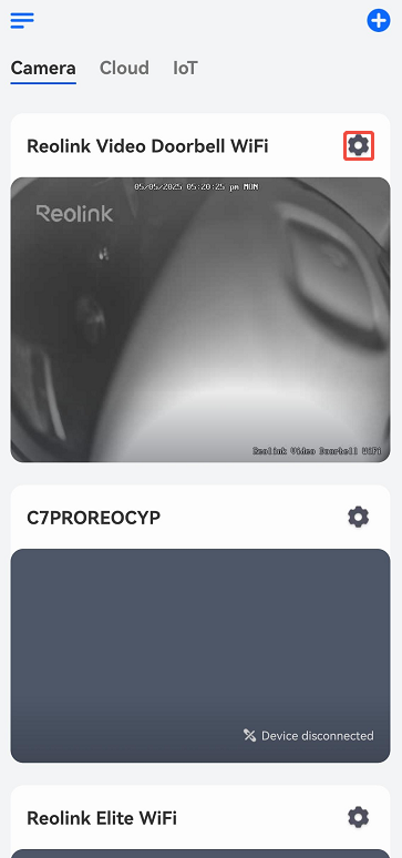tap camera settings