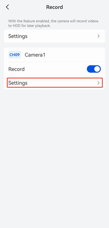 tap settings（old NVR）