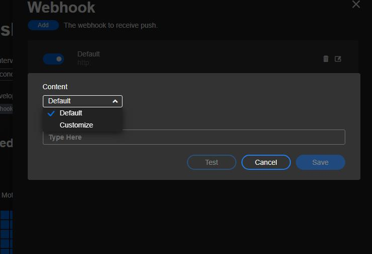 configure webhook