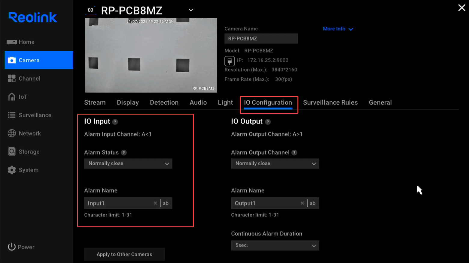 input configuration
