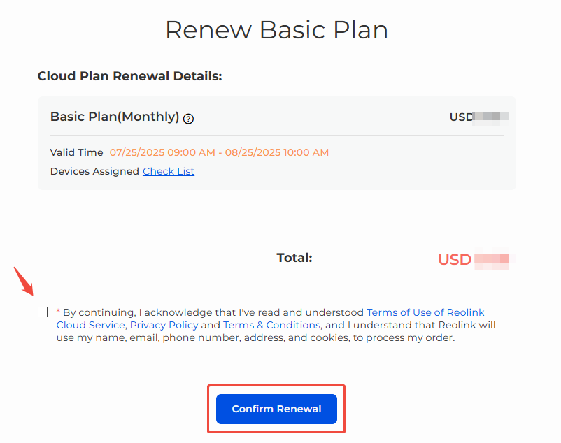 confirm renewal web
