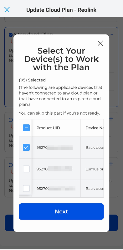 select device on app