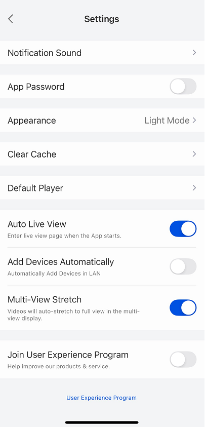 iphone app settings