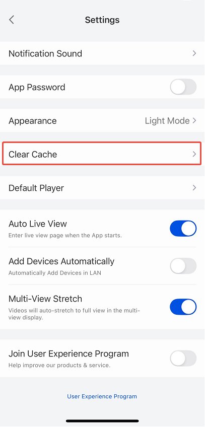 clear cache