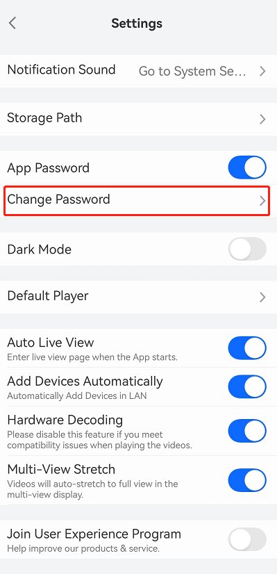 change password