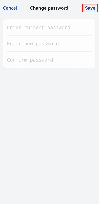 change the password