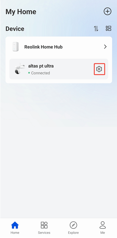 hub camera own settings
