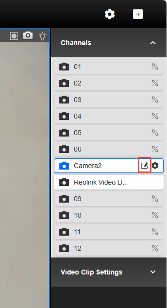 edit camera name on web