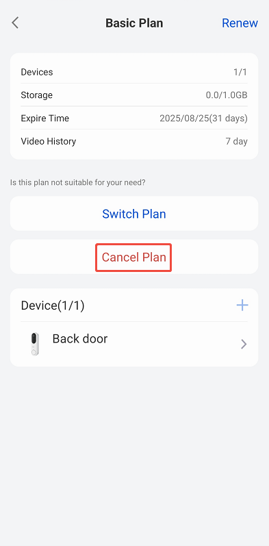 cancel plan