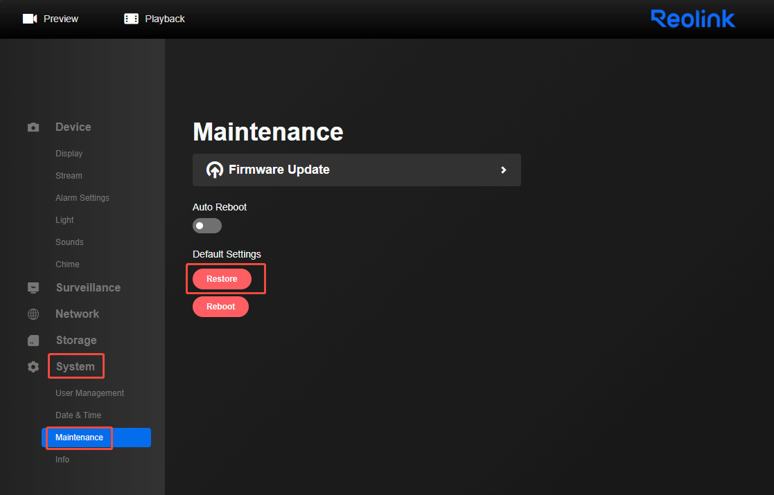 restore on web