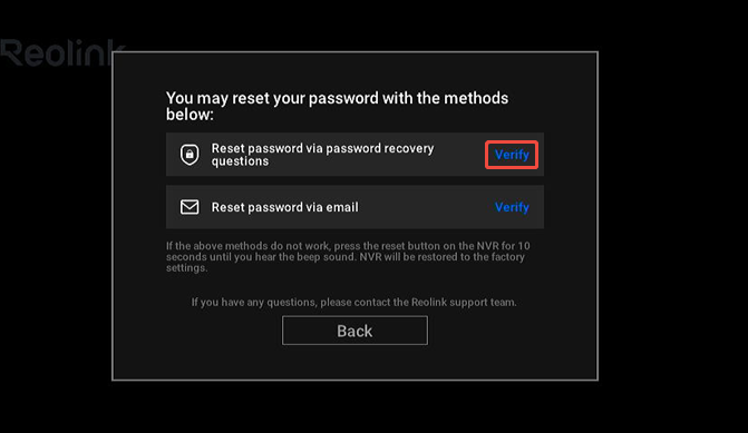 verify security question