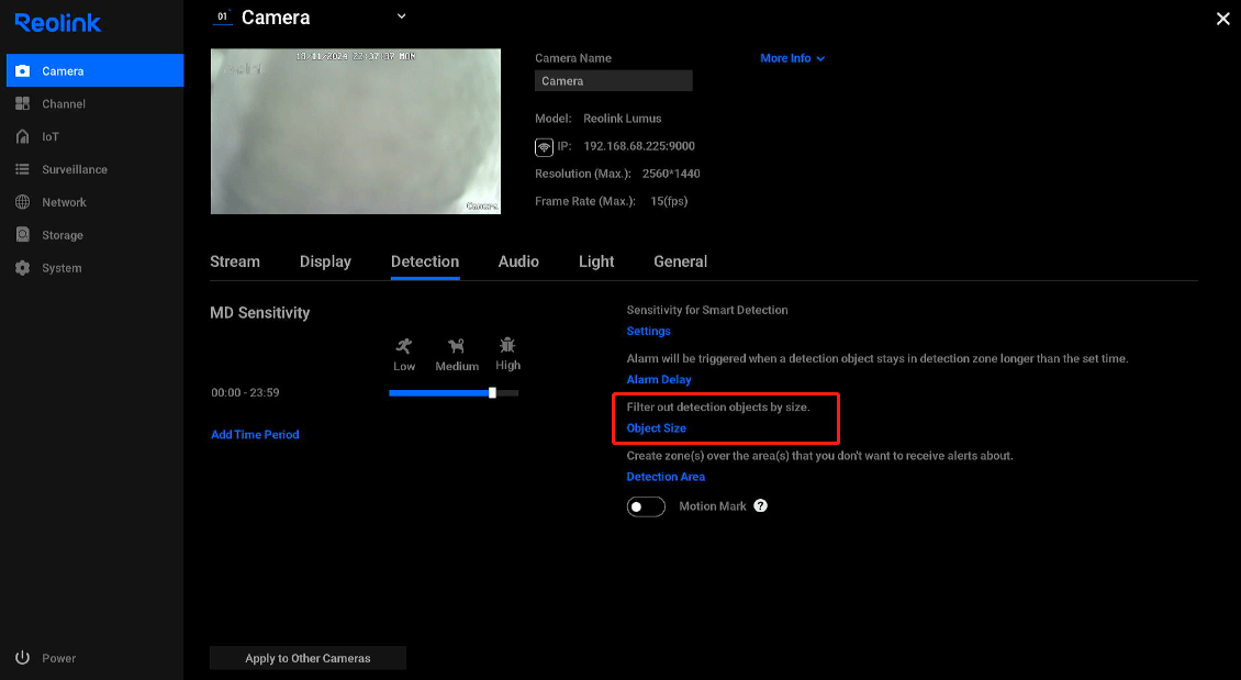 Click the blue Object Size