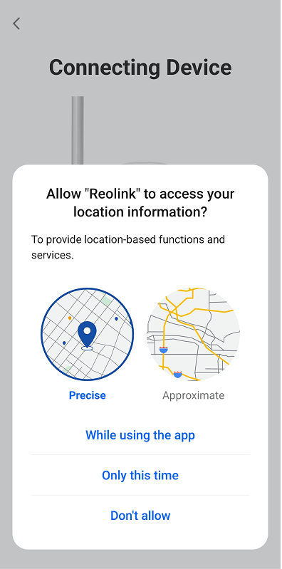 allow reolink access location info